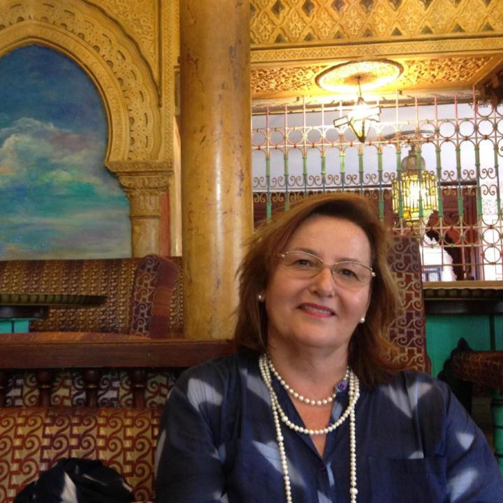 Paola Garm at a Moroccan restaurant